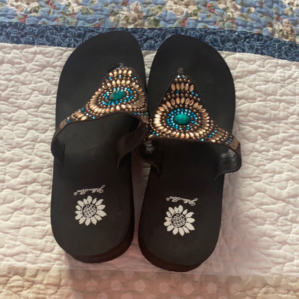 Yellow Box wedge sandals
